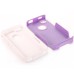 Shockproof Hybrid Plastic and TPU Protective Back Case For iPhone 4 iPhone 4s- White And Purple