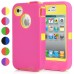 Shockproof Rugged Plastic And Rubber Gel Hard Hybrid Case Cover For iPhone 4 4S