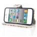 Skull Head Built-in Wallet Leather Case Cover for iPhone 4/4S