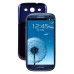 Sleek Brushed Aluminum Back Cover For Samsung Galaxy S3 i9300 - Blue / Dark Blue