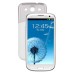 Sleek Brushed Aluminum Back Cover For Samsung Galaxy S3 i9300 - Silver / White