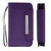 Sleek Leather Magnetic Wallet Flip Case With Card Slots And String For iPhone 4 / 4S - Purple