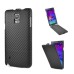 Sleek Mat lines style Leather Vertical Flip Case for Samsung Galaxy Note 4 - Black