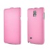 Sleek Mat lines style Leather Vertical Flip Case for Samsung Galaxy Note 4 - Pink