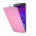 Sleek Mat lines style Leather Vertical Flip Case for Samsung Galaxy Note 4 - Pink