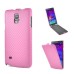 Sleek Mat lines style Leather Vertical Flip Case for Samsung Galaxy Note 4 - Pink