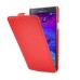 Sleek Mat lines style Leather Vertical Flip Case for Samsung Galaxy Note 4 - Red