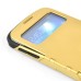 Slim Armor View Window Dormancy Function TPU and PC Case for Samsung Galaxy S4 - Light Gold