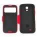 Slim Armor View Window Dormancy Function TPU and PC Case for Samsung Galaxy S4 - Red