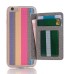 Slim Colorful Stripe PU Leather TPU Case Stand Cover with Card Slot for iPhone 6 / 6s