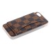 Slim Grid Grain PU Leather TPU Case Stand Cover with Card Slot for iPhone 6 / 6s Plus - Brown