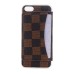 Slim Grid Grain PU Leather TPU Case Stand Cover with Card Slot for iPhone 6 / 6s Plus - Brown