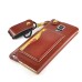 Slim PU Leather Lanyards Case Stand Cover with Card Slot for Samsung Galaxy Note 4 - Brown