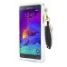 Slim PU Leather Lanyards Case Stand Cover with Card Slot for Samsung Galaxy Note 4 - White