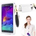 Slim PU Leather Lanyards Case Stand Cover with Card Slot for Samsung Galaxy Note 4 - White