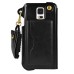 Slim PU Leather Lanyards Case Stand Cover with Card Slot for Samsung Galaxy S5 - Black