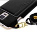 Slim PU Leather Lanyards Case Stand Cover with Card Slot for Samsung Galaxy S5 - Black