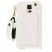 Slim PU Leather Lanyards Case Stand Cover with Card Slot for Samsung Galaxy S5 - White