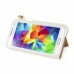 Slim PU Leather Lanyards Case Stand Cover with Card Slot for Samsung Galaxy S5 - White