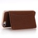Slim PU Leather TPU Case Stand Cover with Card Slot for iPhone 6 / 6s - Brown