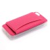 Slim PU Leather TPU Case Stand Cover with Card Slot for iPhone 6 / 6s - Magenta