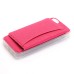 Slim PU Leather TPU Case Stand Cover with Card Slot for iPhone 6 / 6s Plus - Magenta