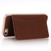 Slim PU Leather TPU Case Stand Cover with Card Slot for iPhone 7 - Brown