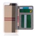 Slim Stripe Grid PU Leather TPU Case Stand Cover with Card Slot for iPhone 6 / 6s - White