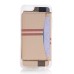 Slim Stripe Grid PU Leather TPU Case Stand Cover with Card Slot for iPhone 6 / 6s Plus - White