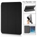 Slim Transparent Glitter Back Smart PU Leather Cover Stand Case For iPad Mini 1 / 2 / 3 - Black