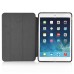 Slim Transparent Glitter Back Smart PU Leather Cover Stand Case For iPad Mini 1 / 2 / 3 - Black