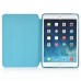 Slim Transparent Glitter Back Smart PU Leather Cover Stand Case For iPad Mini 1 / 2 / 3 - Blue