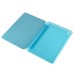 Slim Transparent Glitter Back Smart PU Leather Cover Stand Case For iPad Mini 1 / 2 / 3 - Blue