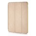 Slim Transparent Glitter Back Smart PU Leather Cover Stand Case For iPad Mini 1 / 2 / 3 - Gold