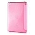 Slim Transparent Glitter Back Smart PU Leather Cover Stand Case For iPad Mini 1 / 2 / 3 - Pink