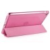 Slim Transparent Glitter Back Smart PU Leather Cover Stand Case For iPad Mini 1 / 2 / 3 - Pink