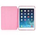 Slim Transparent Glitter Back Smart PU Leather Cover Stand Case For iPad Mini 1 / 2 / 3 - Pink