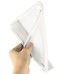 Slim Transparent Glitter Back Smart PU Leather Cover Stand Case For iPad Mini 1 / 2 / 3 - White