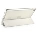 Slim Transparent Glitter Back Smart PU Leather Cover Stand Case For iPad Mini 1 / 2 / 3 - White