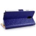 Small Check Pattern Rhinestone Decorated Magnetic Snap Leather Folio Stand Case With Card Slots For Samsung Galaxy Note 3 - Dark Blue