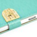 Small Check Pattern Rhinestone Decorated Magnetic Snap Leather Folio Stand Case With Card Slots For Samsung Galaxy Note 3 - Green