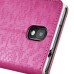 Small Check Pattern Rhinestone Decorated Magnetic Snap Leather Folio Stand Case With Card Slots For Samsung Galaxy Note 3 - Magenta