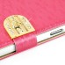 Small Check Pattern Rhinestone Decorated Magnetic Snap Leather Folio Stand Case With Card Slots For Samsung Galaxy Note 3 - Watermelon-like Red