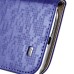 Small Check Pattern Rhinestone Decorated Magnetic Snap Leather Folio Stand Case With Card Slots For Samsung Galaxy S4 - Dark Blue