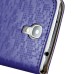 Small Check Pattern Rhinestone Decorated Magnetic Snap Leather Folio Stand Case With Card Slots For Samsung Galaxy S4 - Dark Blue