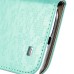 Small Check Pattern Rhinestone Decorated Magnetic Snap Leather Folio Stand Case With Card Slots For Samsung Galaxy S4 - Green