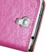 Small Check Pattern Rhinestone Decorated Magnetic Snap Leather Folio Stand Case With Card Slots For Samsung Galaxy S4 - Magenta