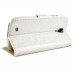 Small Check Pattern Rhinestone Decorated Magnetic Snap Leather Folio Stand Case With Card Slots For Samsung Galaxy S4 - White