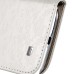 Small Check Pattern Rhinestone Decorated Magnetic Snap Leather Folio Stand Case With Card Slots For Samsung Galaxy S4 - White