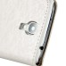 Small Check Pattern Rhinestone Decorated Magnetic Snap Leather Folio Stand Case With Card Slots For Samsung Galaxy S4 - White